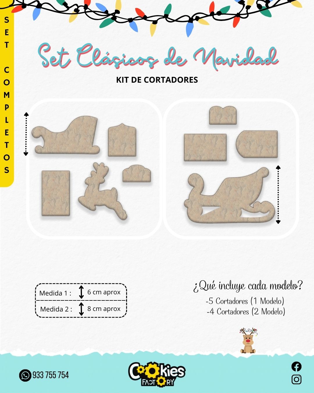 Trineo con Reno Kit para Armar