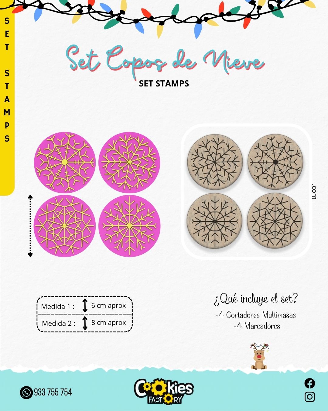 Stamps de Copos de Nieve x4