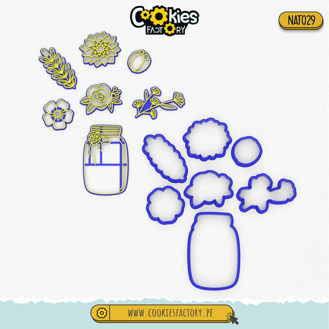 Set de Flores con Jarrón