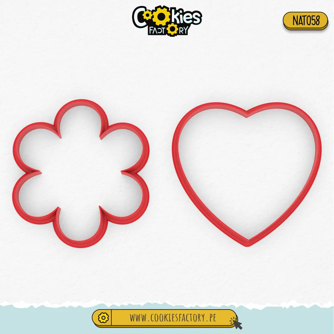 Siluetas de Corazón y Flor