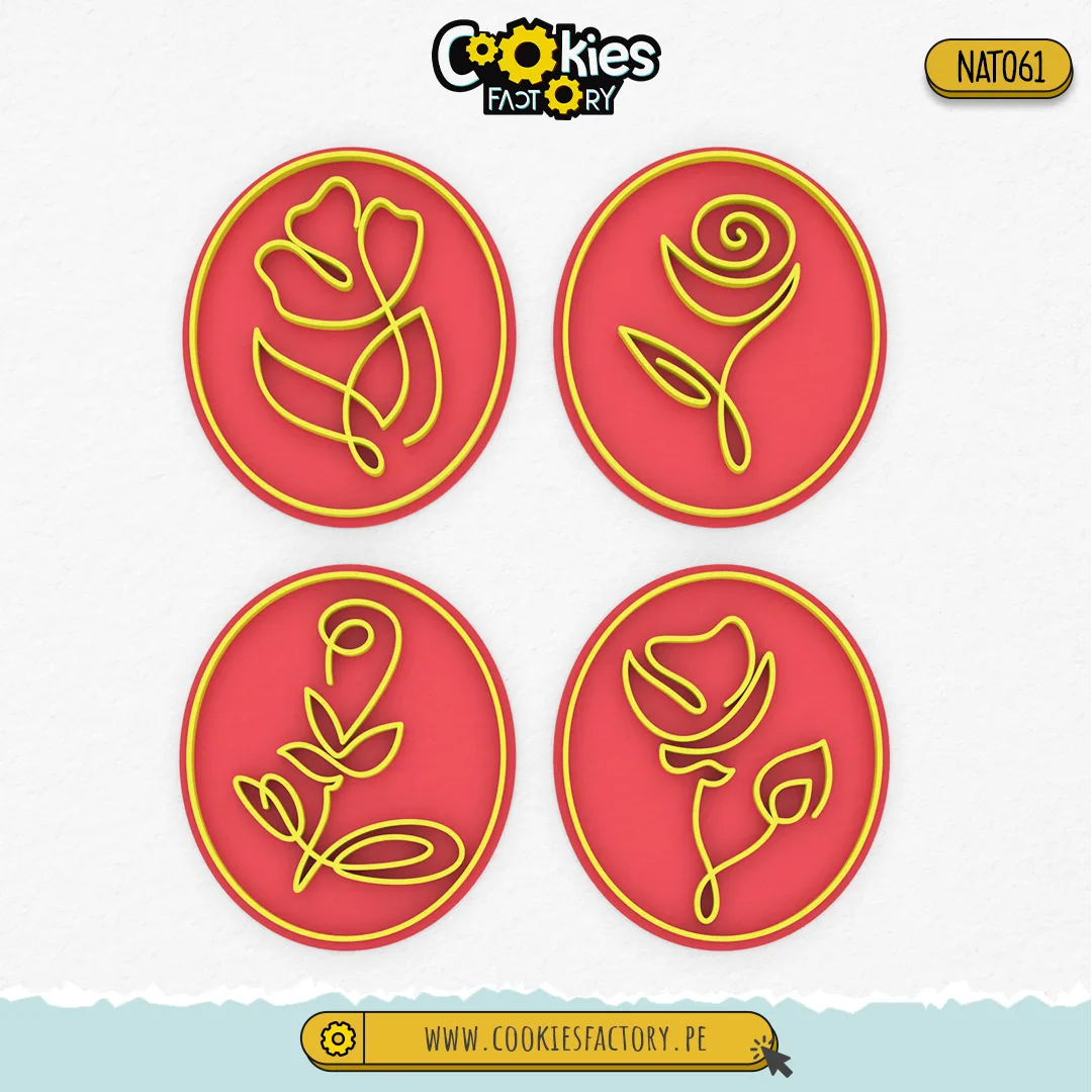 Set Stamps de Flores x4