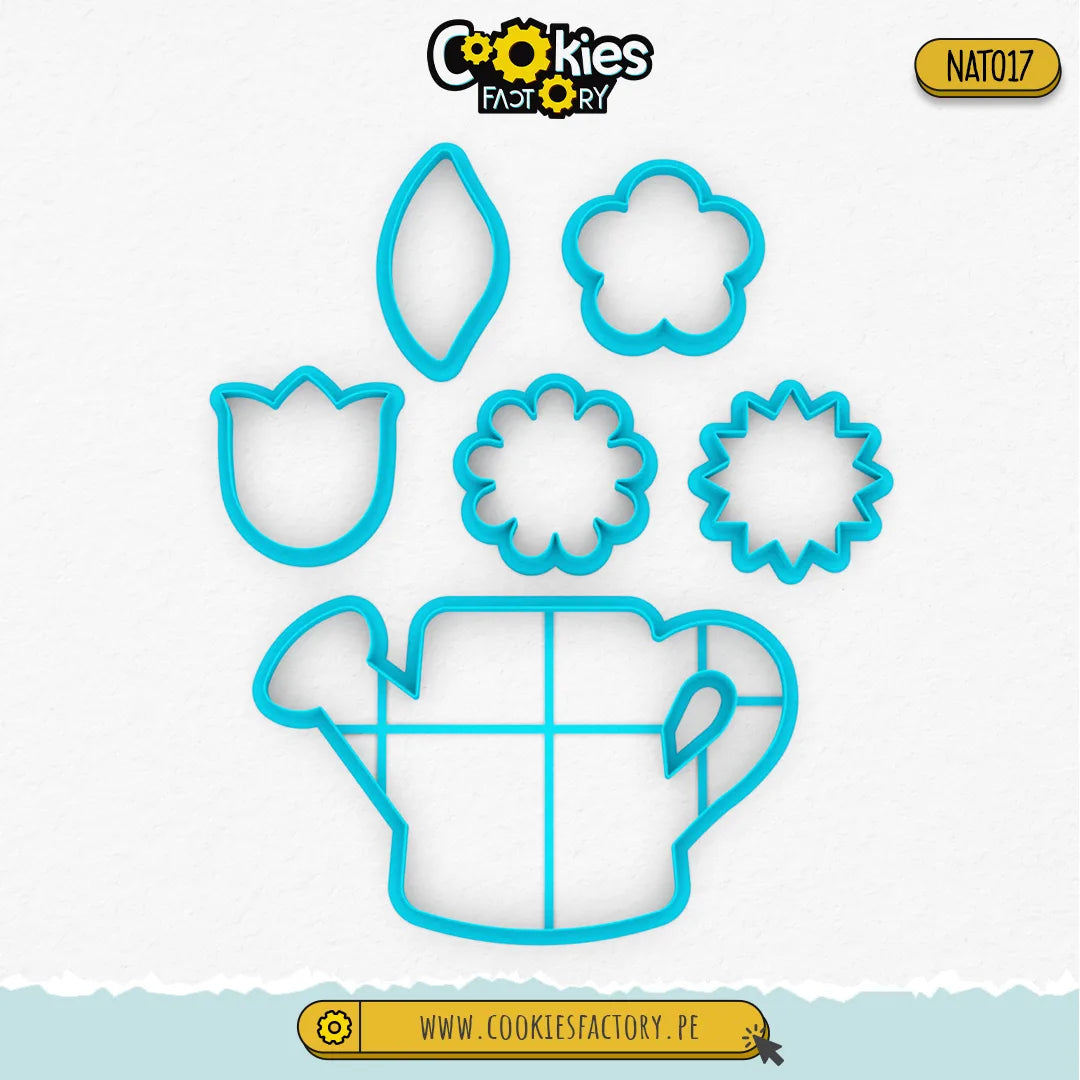 Set de Regadera con Flores (Siuetas)