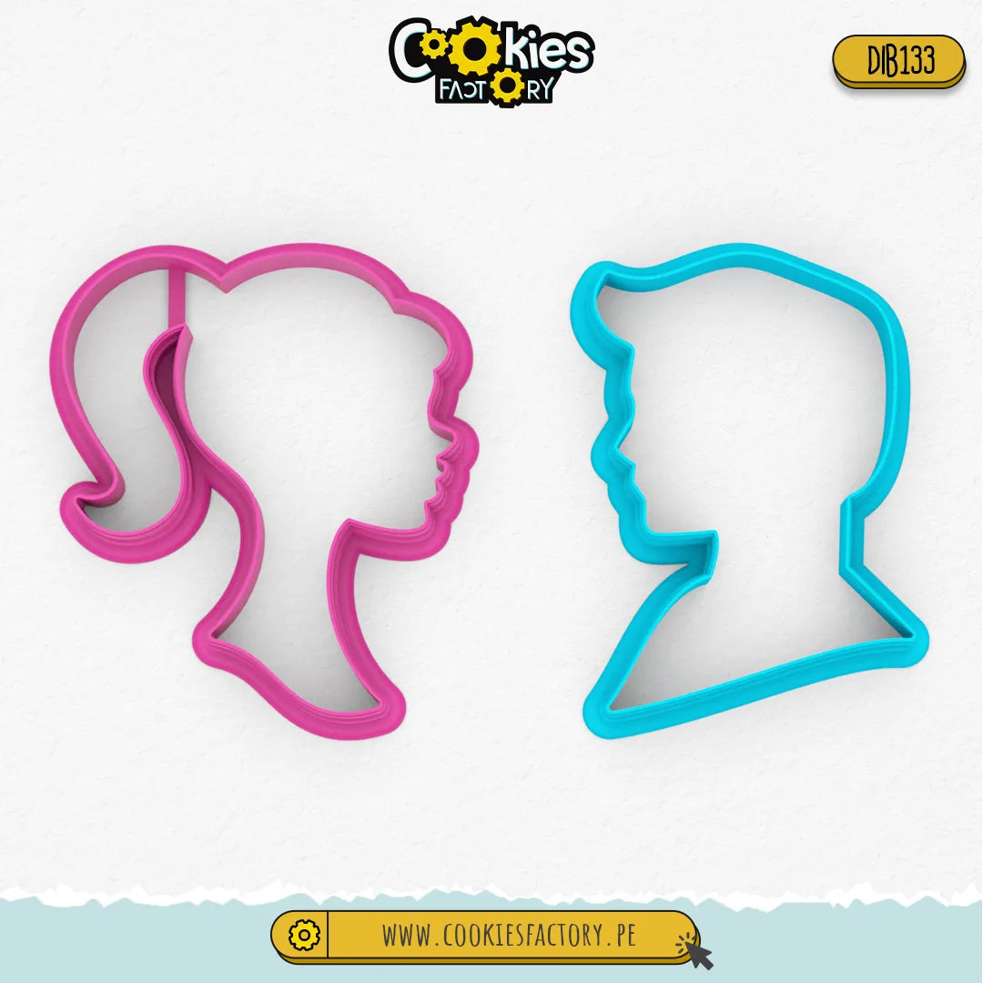 Silueta de Barbie y Ken