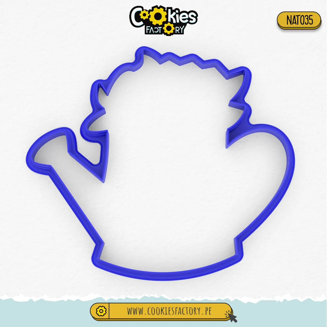 Silueta de Regadera con Flores