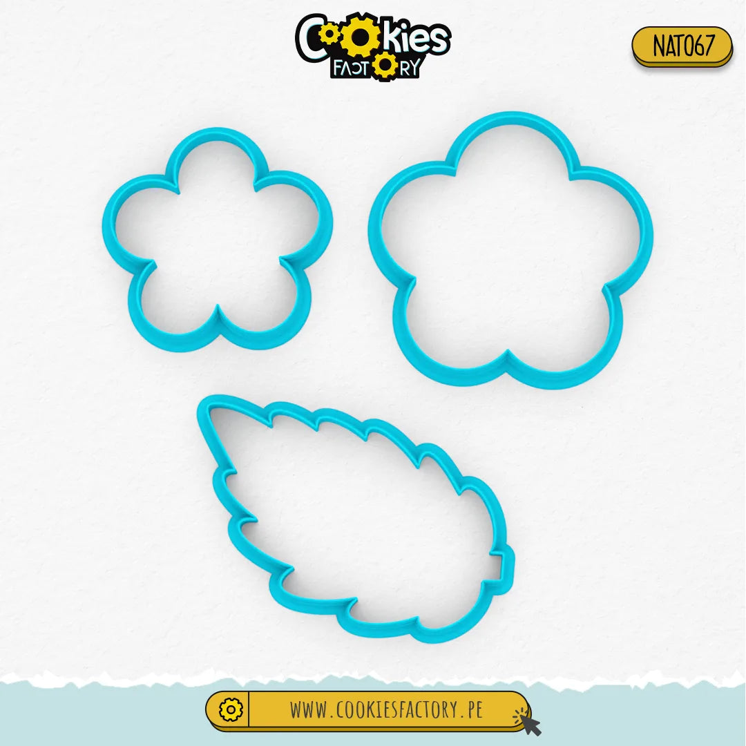 Siluetas de Hojas y Flores